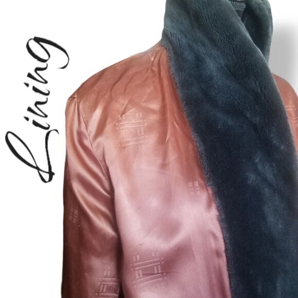 Plush Faux Fur Charcoal Open Front Vintage Jacket with Cuffed Sleeves  S… - Picture 9 of 12